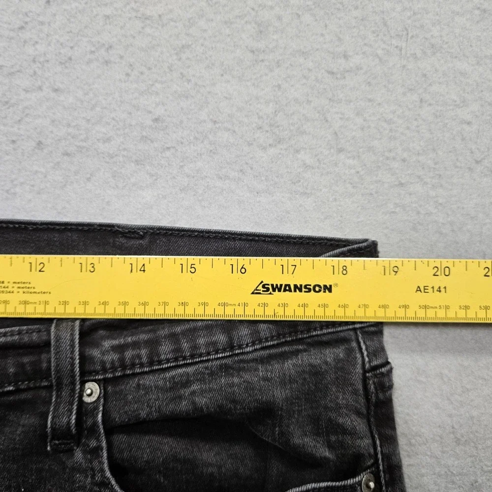 Levi's 514 Straight Fit Jeans Mens 38x30 Black Stretch Mid Rise Grunge Punk